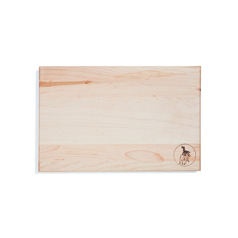 J.K. Adams | Maple Reversible Prep Boards - 12 x 8 featuring a carrot engraving, ideal for hygienic meat and vegetable prep with dual-sided functionality.