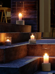 LSA International Lotta Vase, 24.5 tall, with mouth-blown glass and ash base, designed for modern elegance and functional floral display.