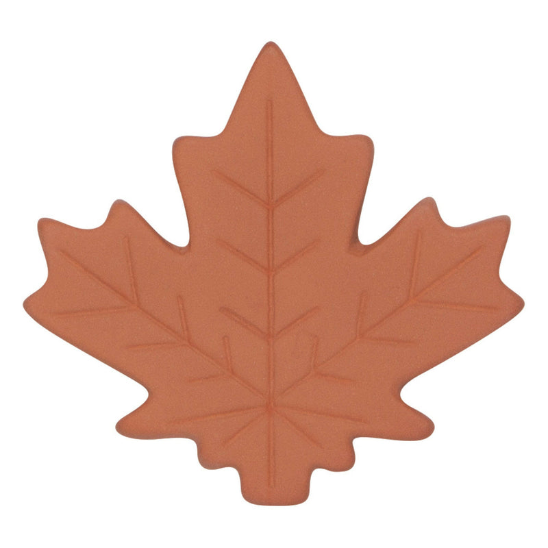 Danica | Terracotta Sugar Savers - Leaf: A close-up of a maple leaf-shaped terracotta piece, designed to keep brown sugar soft and moist in a jar.