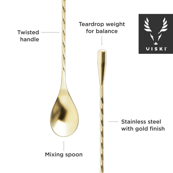 Viski | 16" Gold Weighted Barspoon